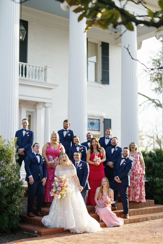 Bride and groom portraits at Woodbine Mansion wedding in Round Rock Texas