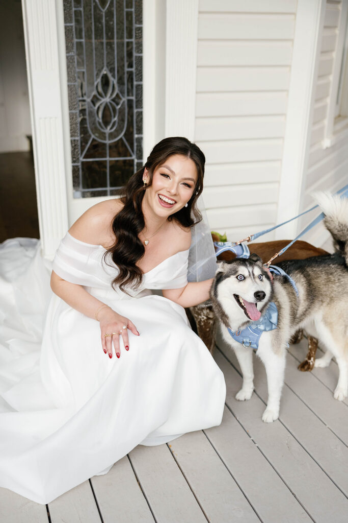Candid wedding portrait of bride in Austin Texas