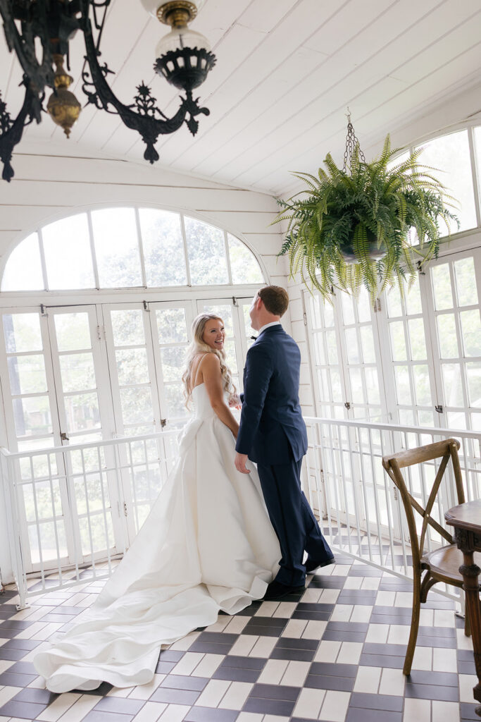 Woodbine Mansion ceremony under old growth oak trees Austin non-hotel wedding venue photographer