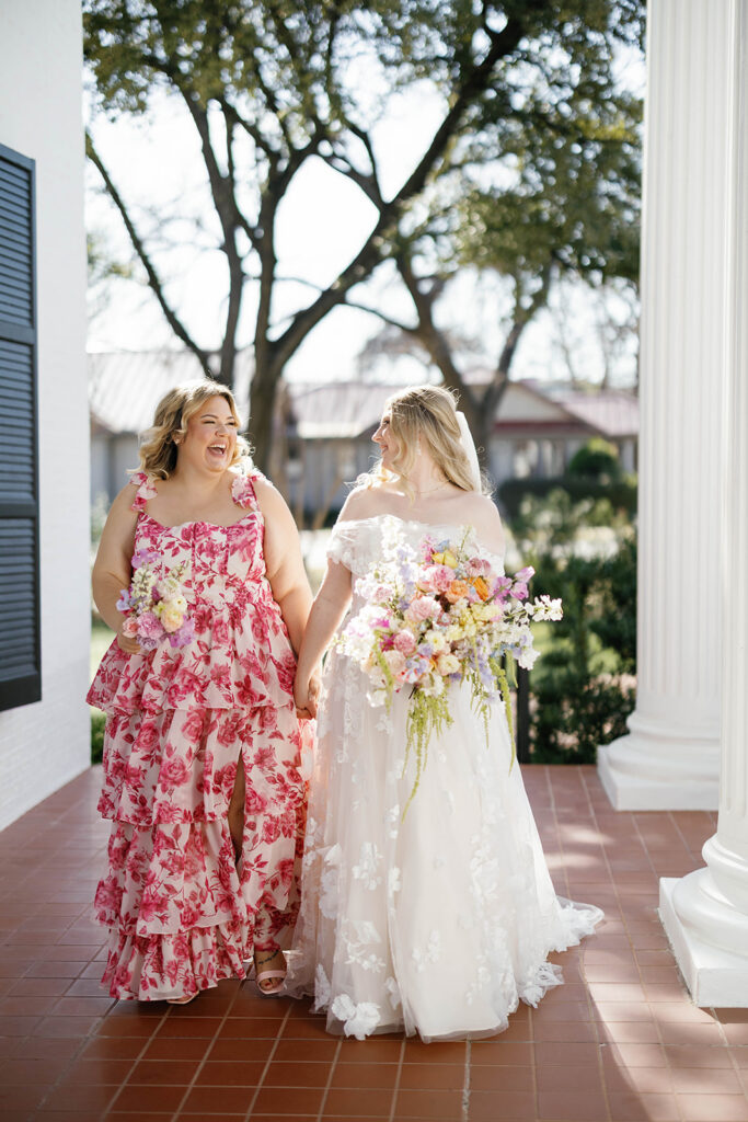 Bridal bouquet with garden roses and greenery at Woodbine Mansion wedding