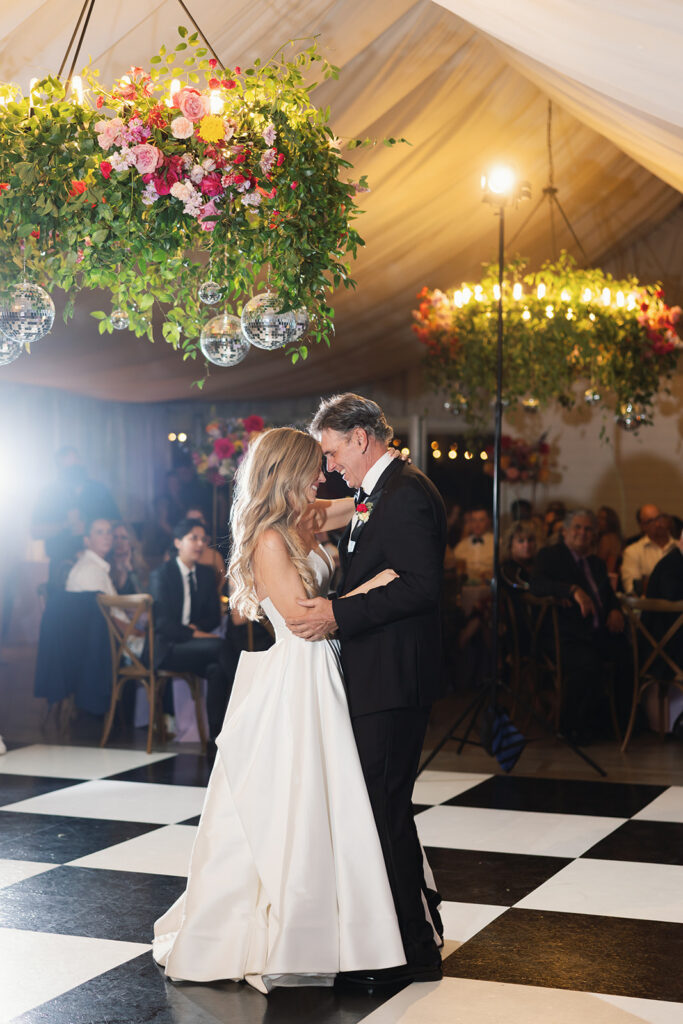 Bride dancing with her father at her Hummingbird House Wedding reception