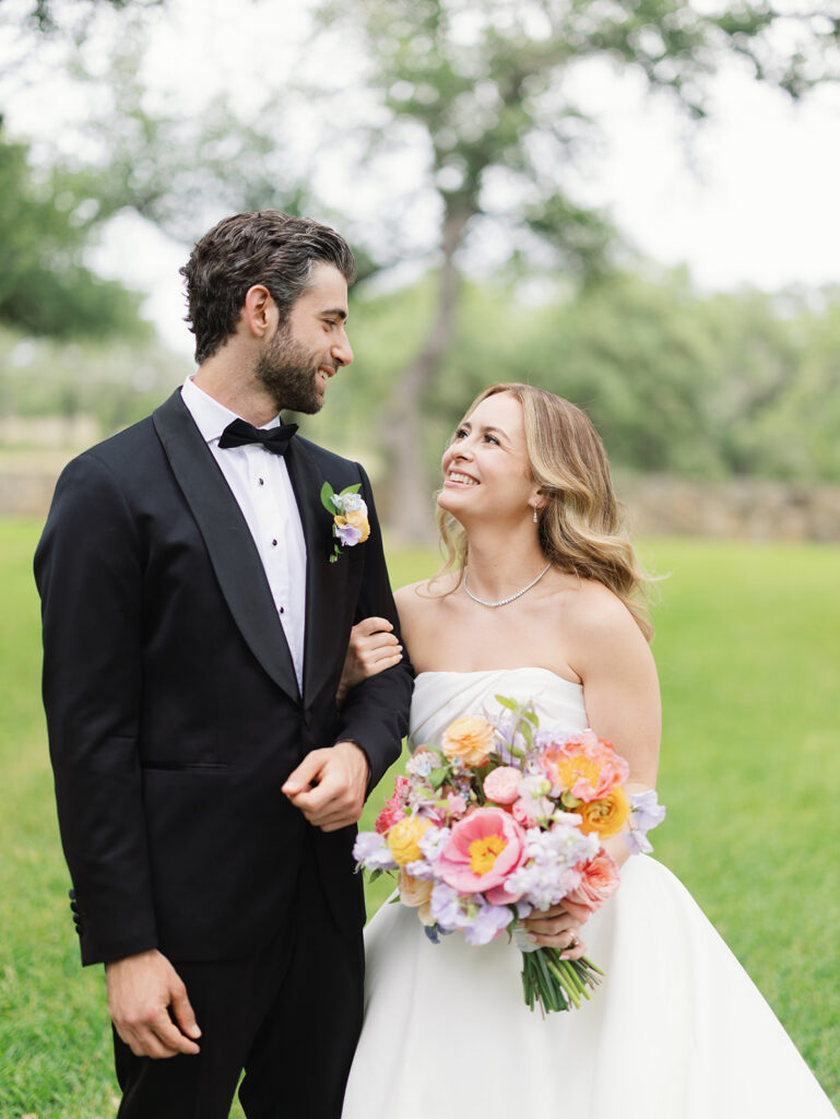 Bride and groom portrait in the Texas Hill Country at The Addison Grove wedding venue