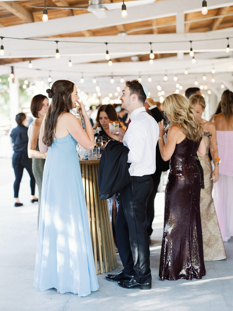 Wedding guests enjoying cocktail hour at The Addison Grove wedding venue