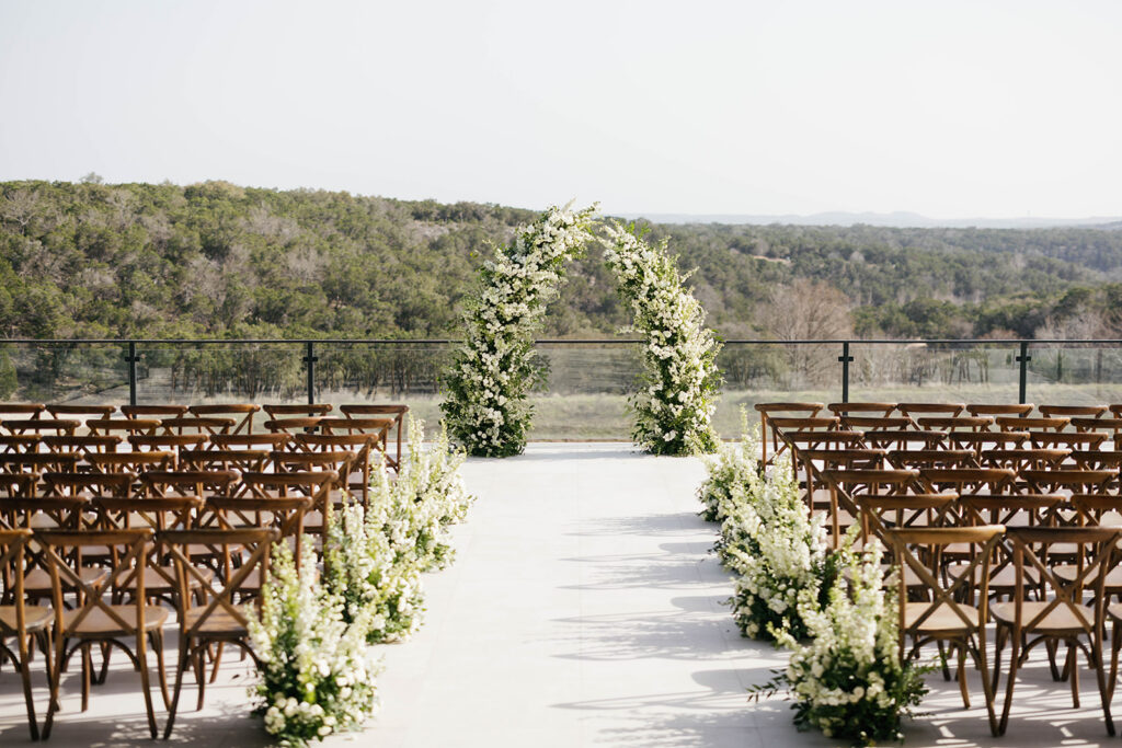 The Videre Estate, a modern Hill Country wedding venue with large windows and natural light