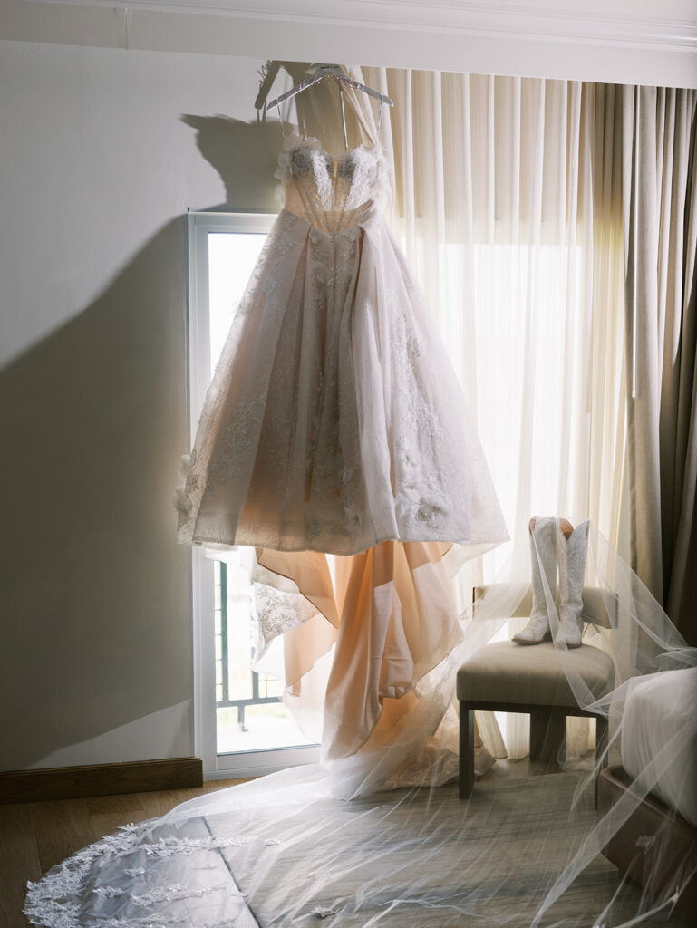 Wedding gown detail shot at Signia by Hilton in Austin