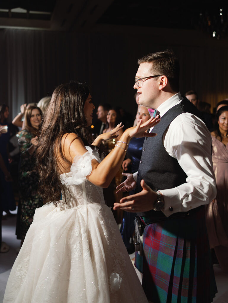 Late night dance floor moment at a Texas Hill Country wedding