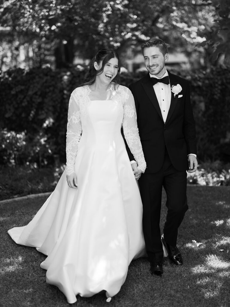 Bride and groom first look at Southwest School of Art wedding