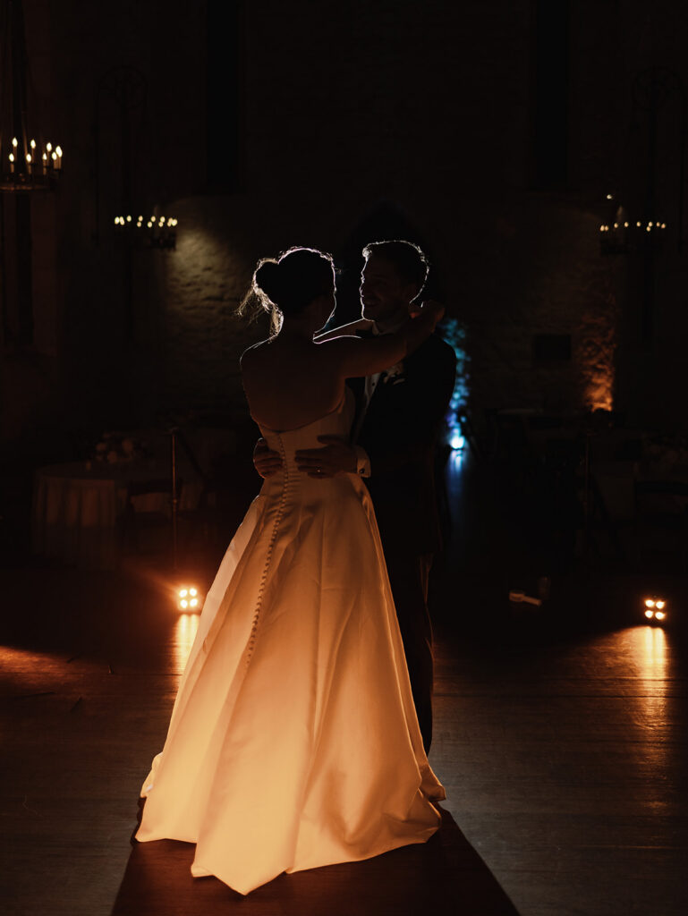 Bride and groom's last dance at Southwest School of Art wedding reception