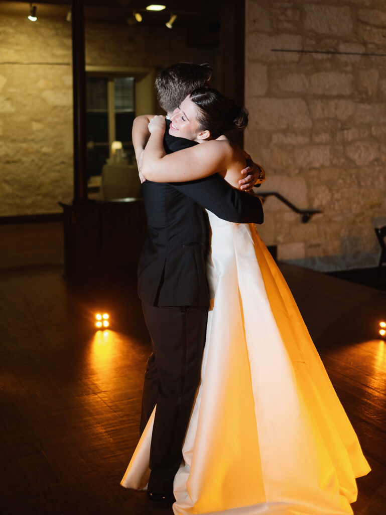 Bride and groom's last dance at Southwest School of Art wedding reception